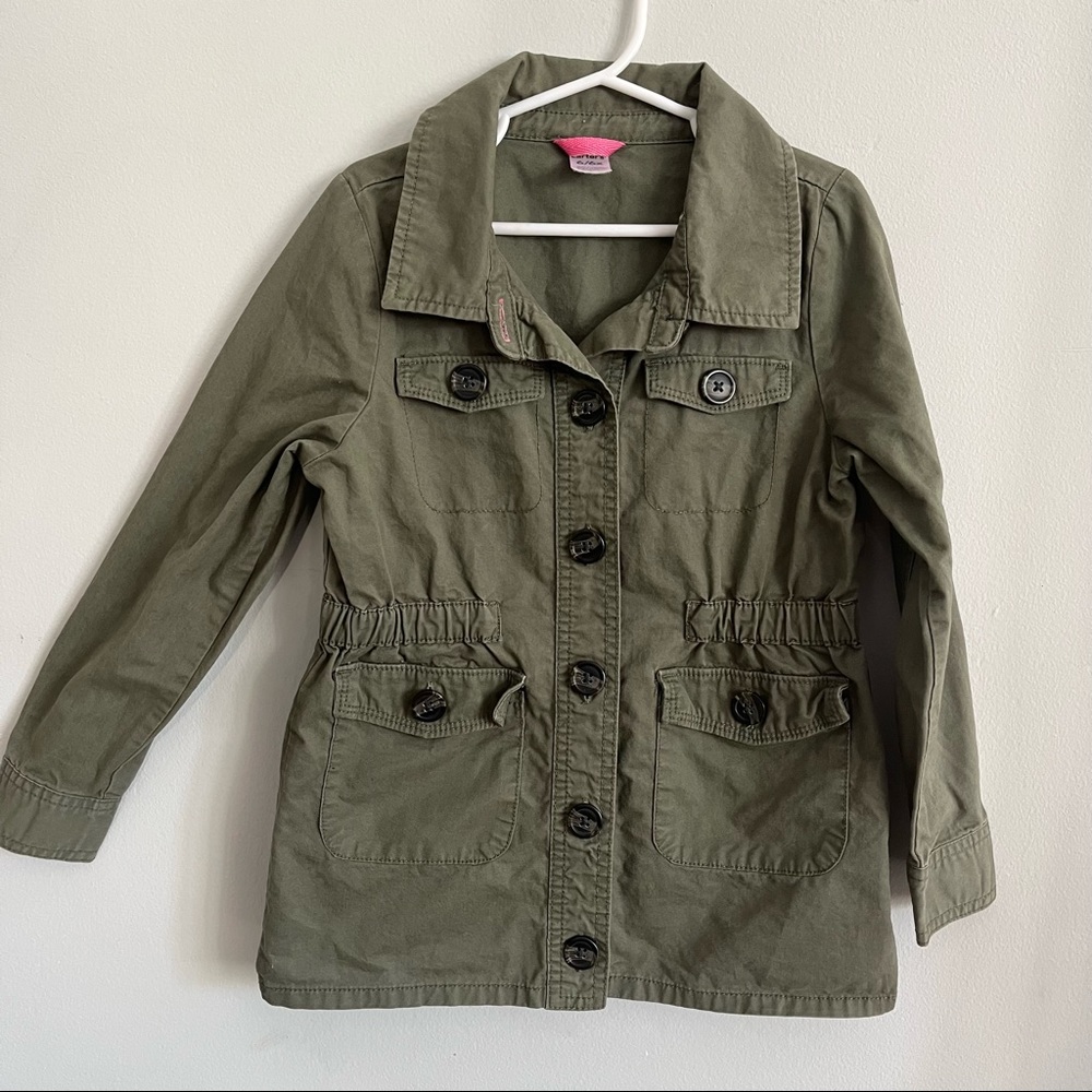 Girls Army green cargo blazer jacket